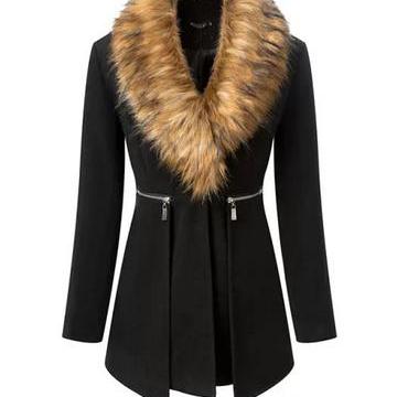 Stylish Western Style Removable Faux Fur Collar..