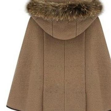 Double Breasted Detachable Fur Hooded..
