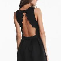 Fashionwear Black Sleeveless Backless Pleated..
