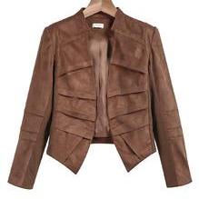 Fashionwear Brown Long Sleeve Ruched Jacket