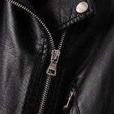 Fashionwear Black Lapel Long Sleeve Zipper Crop Pu..