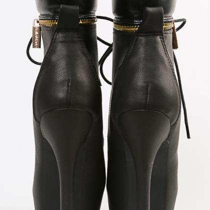 Fashionwear Zipper Nubuck Lug Sole Ankle Boots