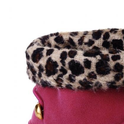 Fashionwear High Heels Leopard Fur Inside Warm..