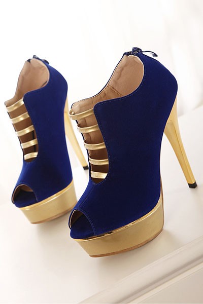 metallic blue heels