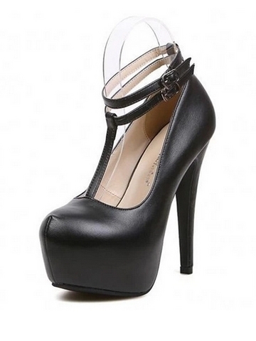 Fashionwear Double Buckles Ankle T-shaped Woman Stiletto Shoes on Luulla