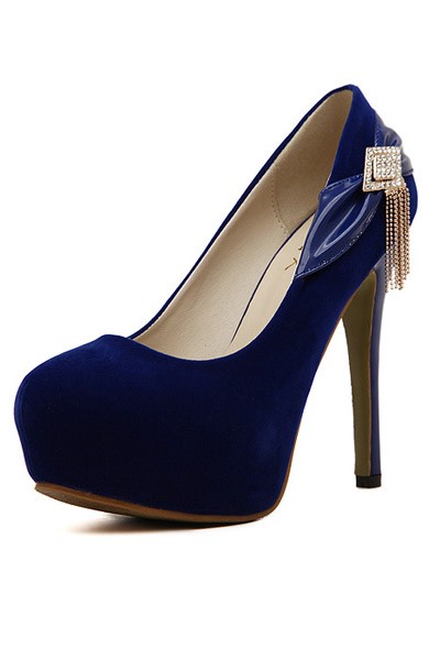 Fashionwear Blue Faux Sude Platform Heel on Luulla